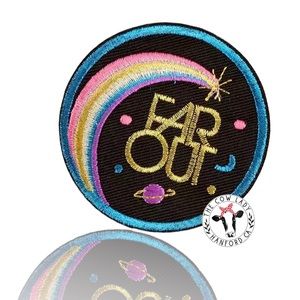 Circle Planet Iron On Patch Or Sew-On Patch Space Solar System Rainbow Far Out